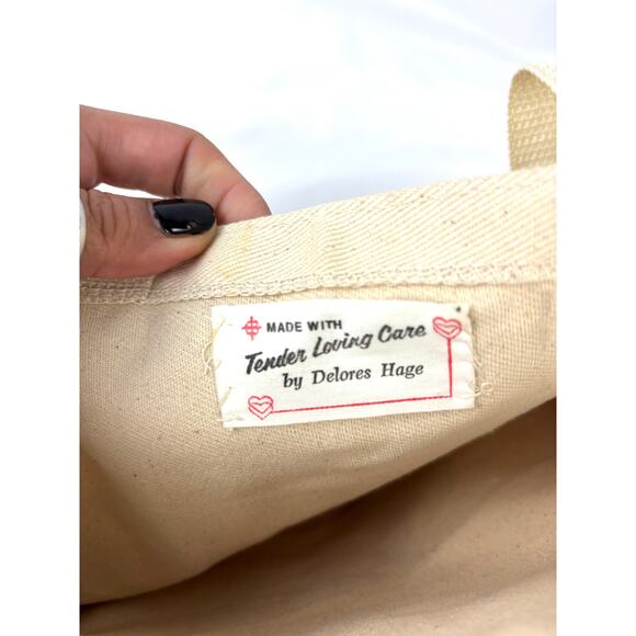 Vintage Handmade Quilted Tote Bag with Cathedral Stitch Patchwork MCM - Picture 10 of 12